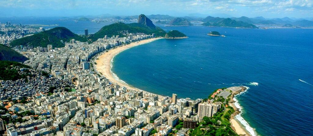 Copacabana neighborhood aerial view